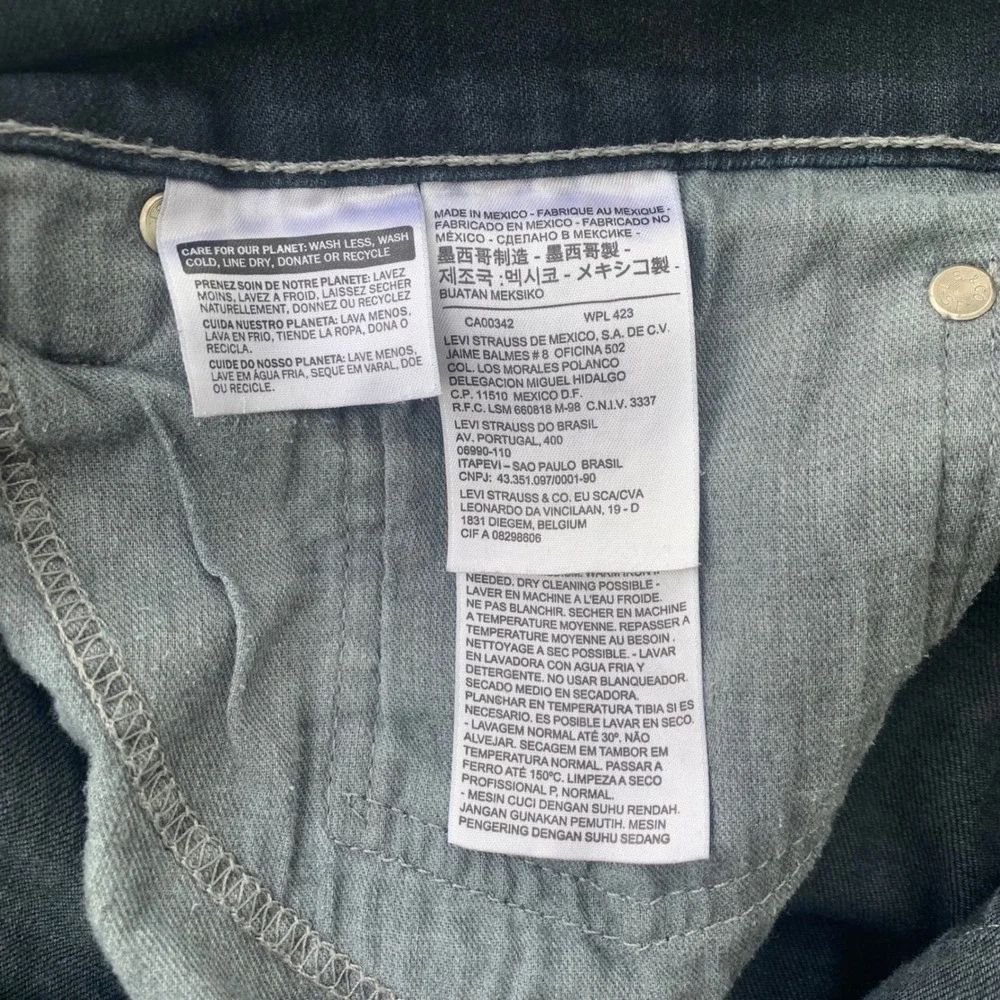 Levis 559 Relaxed Straight Jeans Mens 46x30 Dark Wash Blue Denim